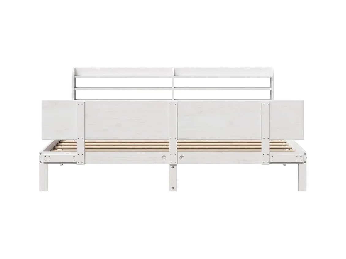 Struttura letto con testiera senza materasso bianco 200x200 cm