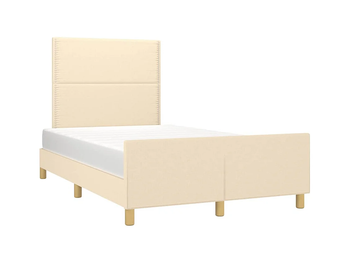 Bedframe zonder matras crème 120x190 cm stof
