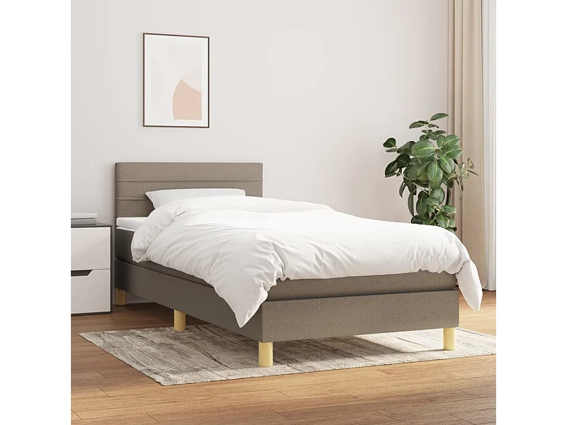Sommier à lattes de lit avec matelas Taupe 90x190 cm Tissu