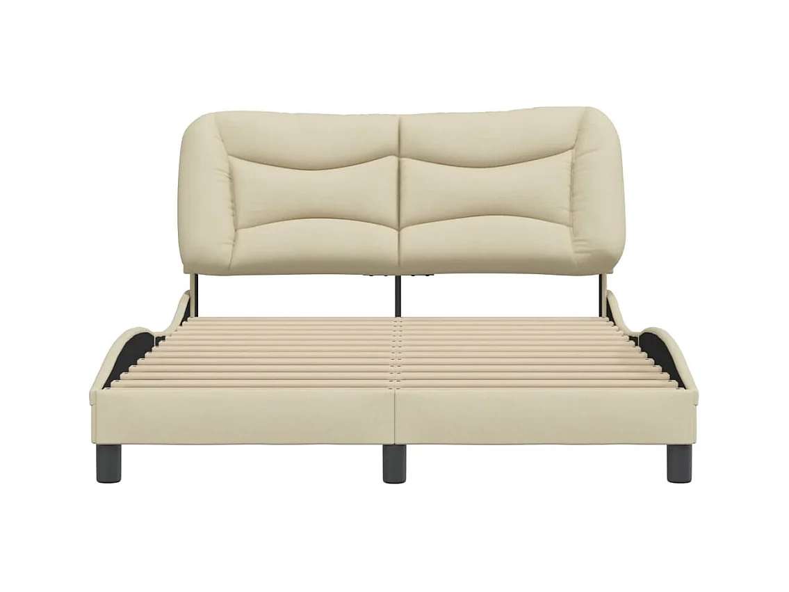 Bedframe zonder matras crème 140x200 cm stof