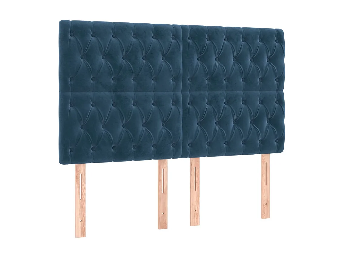 Struttura letto senza materasso blu scuro 160x200 cm velluto