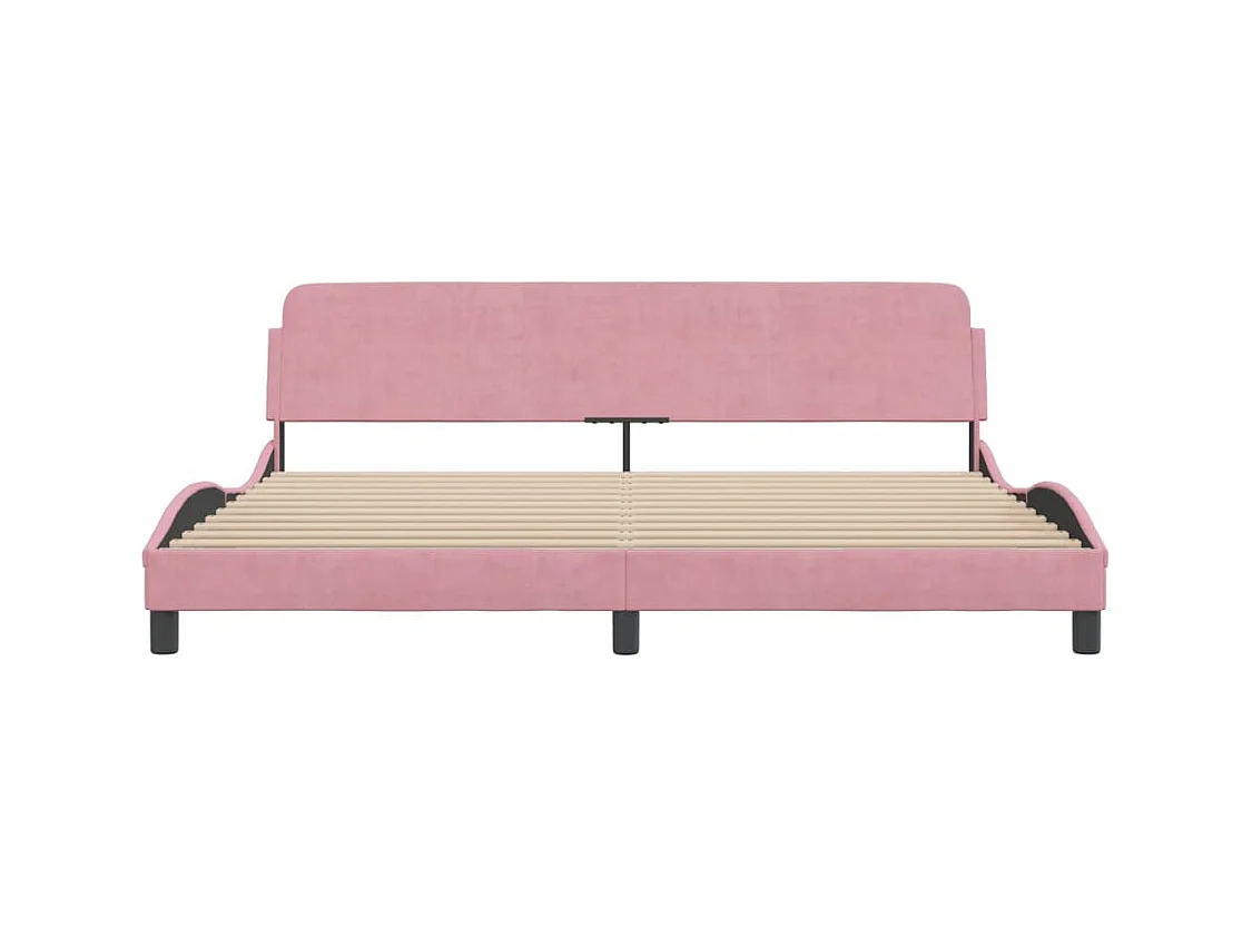 Bedframe zonder matras roze 200x200 cm fluweel