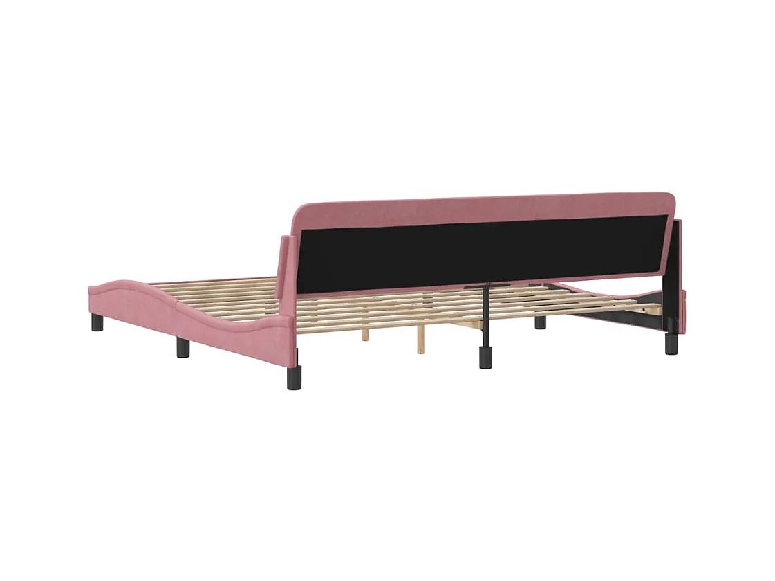 Bedframe zonder matras roze 200x200 cm fluweel