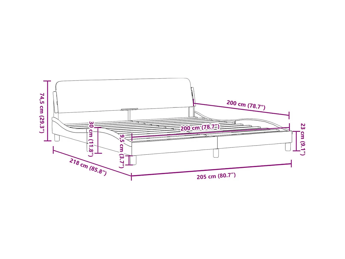Bedframe zonder matras roze 200x200 cm fluweel
