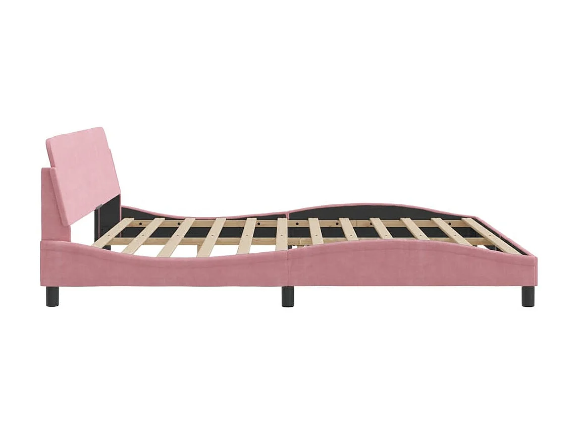 Estructura de cama sin colchón terciopelo rosa 200x200 cm