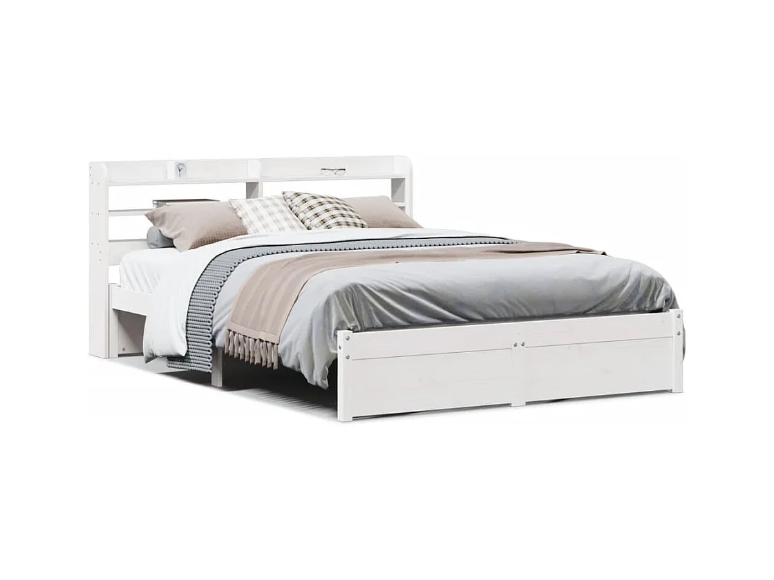 Struttura letto con testiera senza materasso bianco 160x200 cm