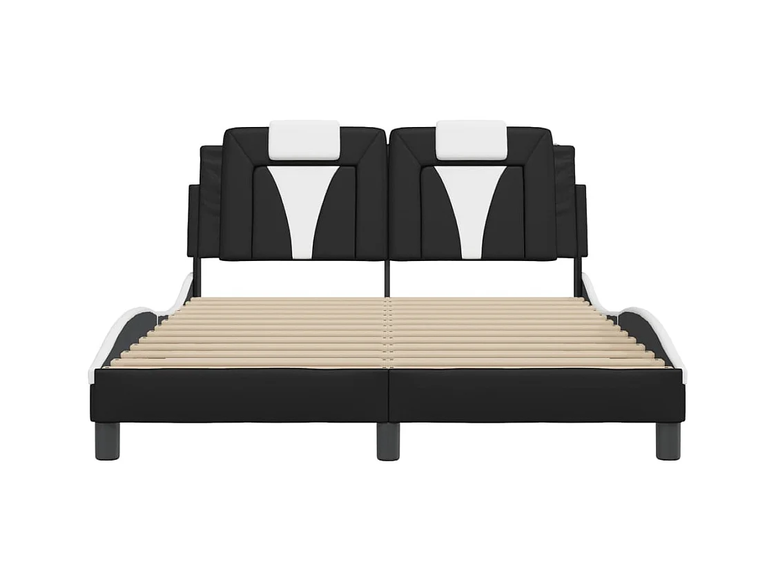 Struttura letto con LED senza materasso nero e bianco 140x190 cm