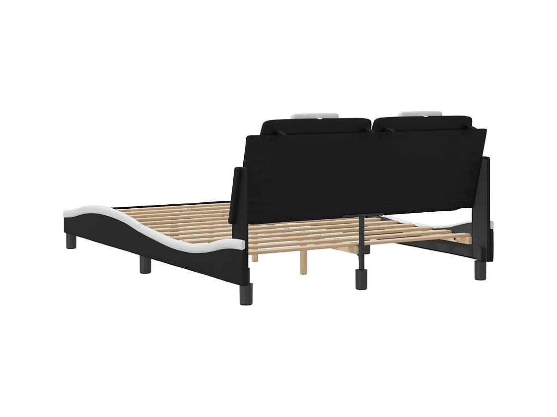 Struttura letto con LED senza materasso nero e bianco 140x190 cm
