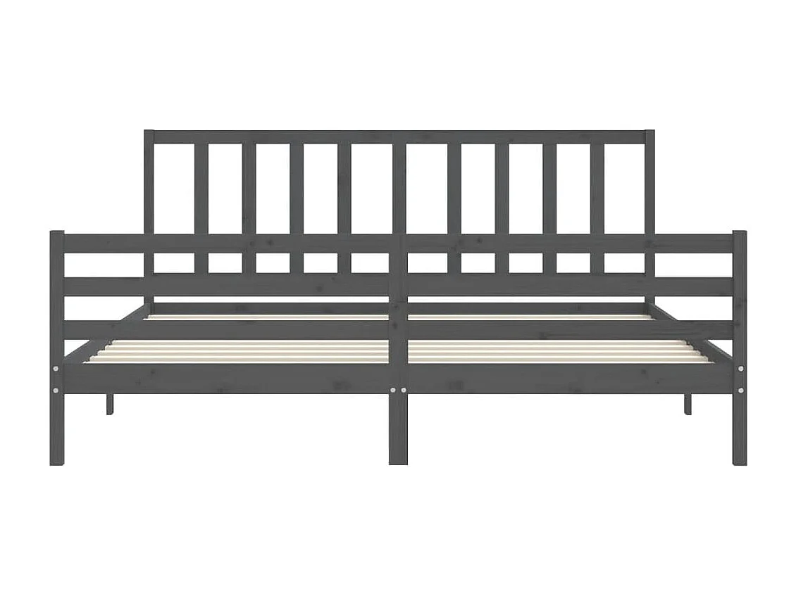 Bettgestell ohne Matratze grau 200x200 cm Kiefer Massivholz