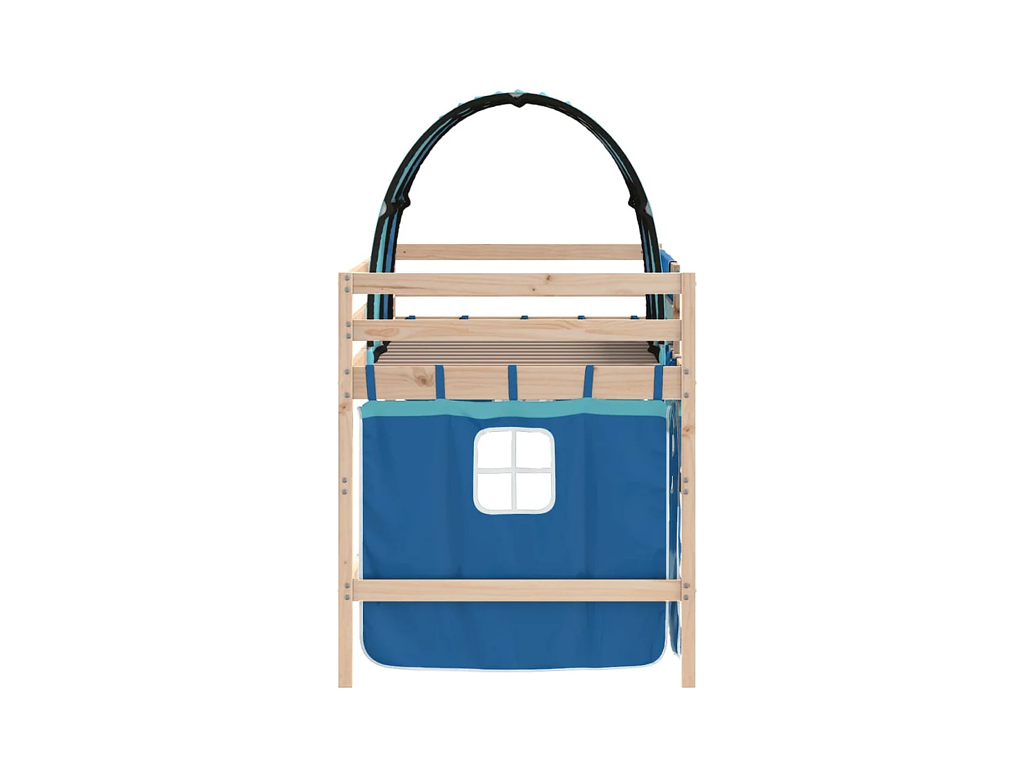 Kinderhoogslaper met tunnel zonder matras blauw 90x190 cm