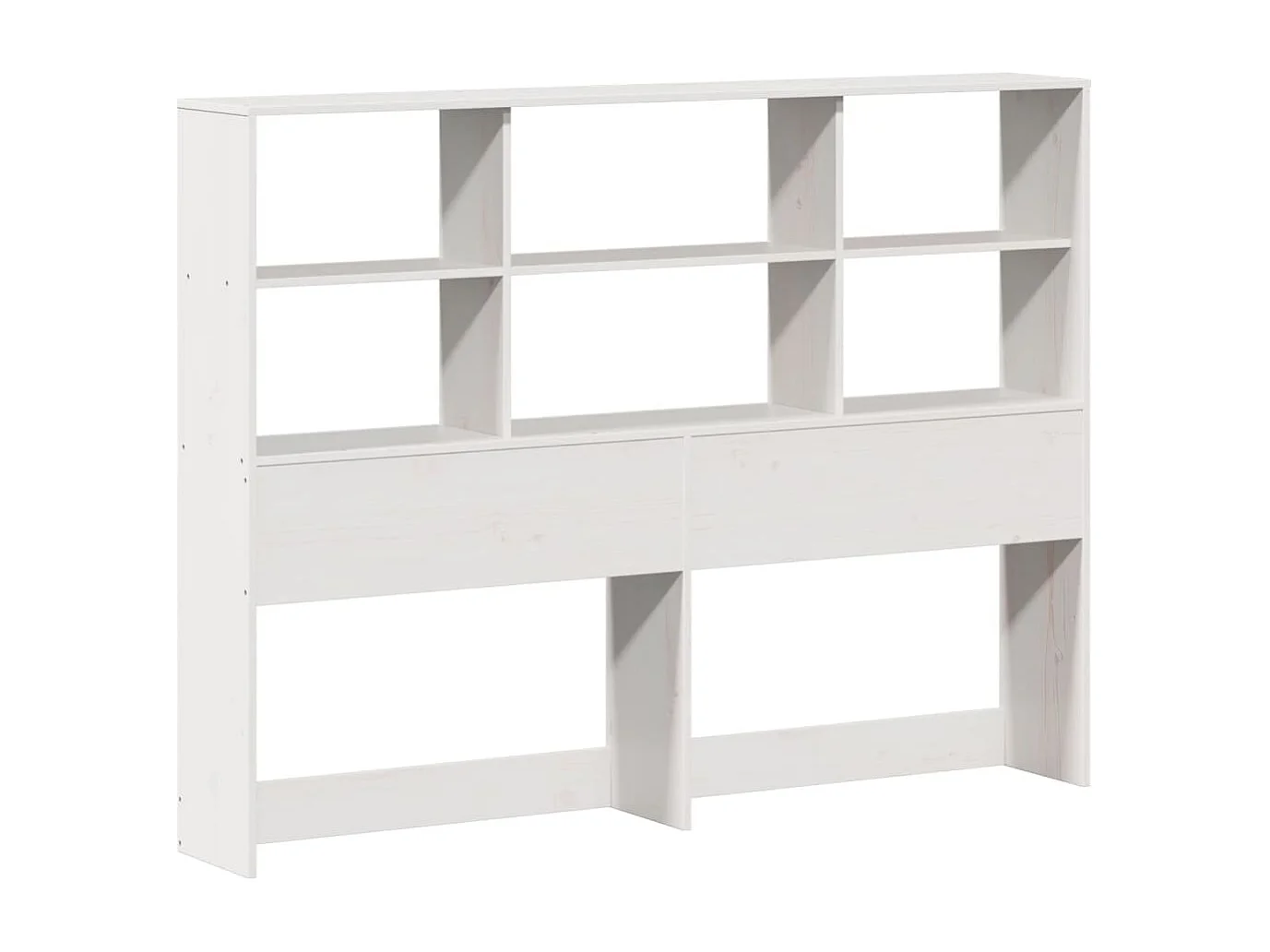 Letto libreria senza materasso bianco 140x190 cm in legno massello di pino