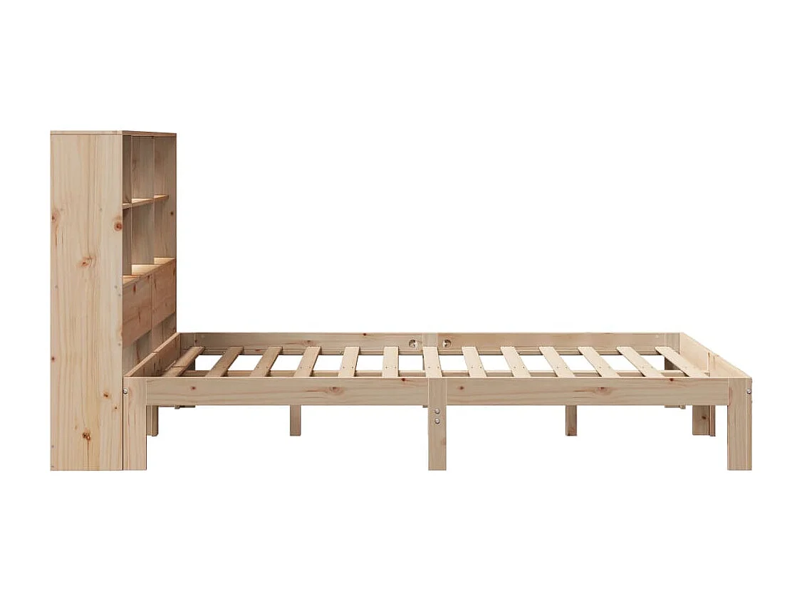 Letto a libreria senza materasso 160x200 cm in legno massello di pino