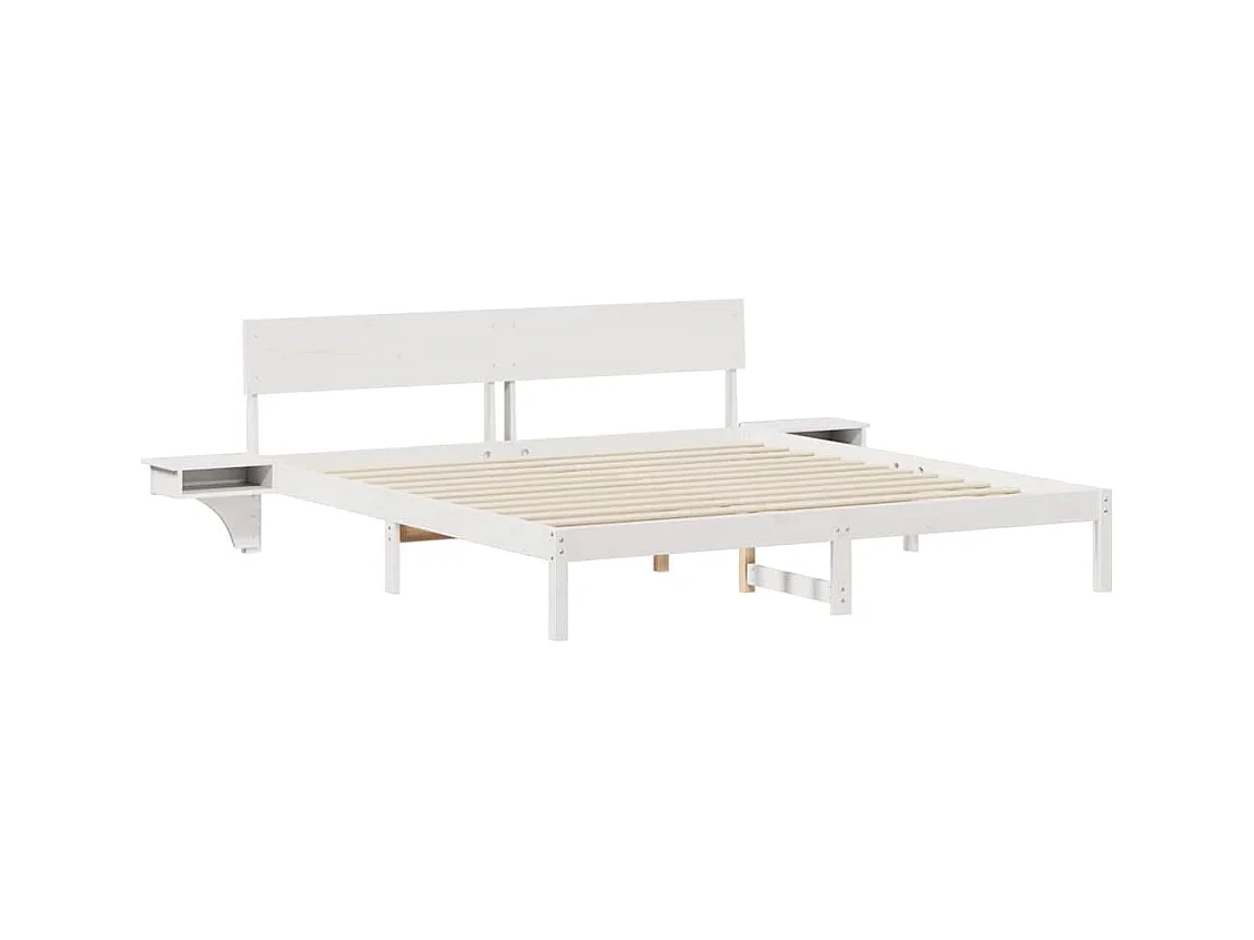 Bedframe met hoofdeinde Wit Massief grenenhout