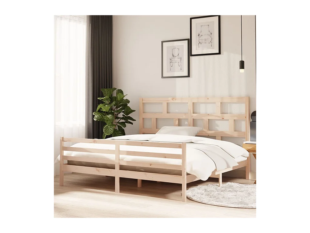 Struttura letto senza materasso in legno massello 200x200 cm