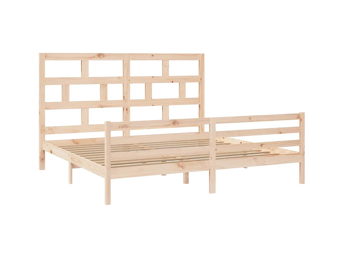 Struttura letto senza materasso in legno massello 200x200 cm