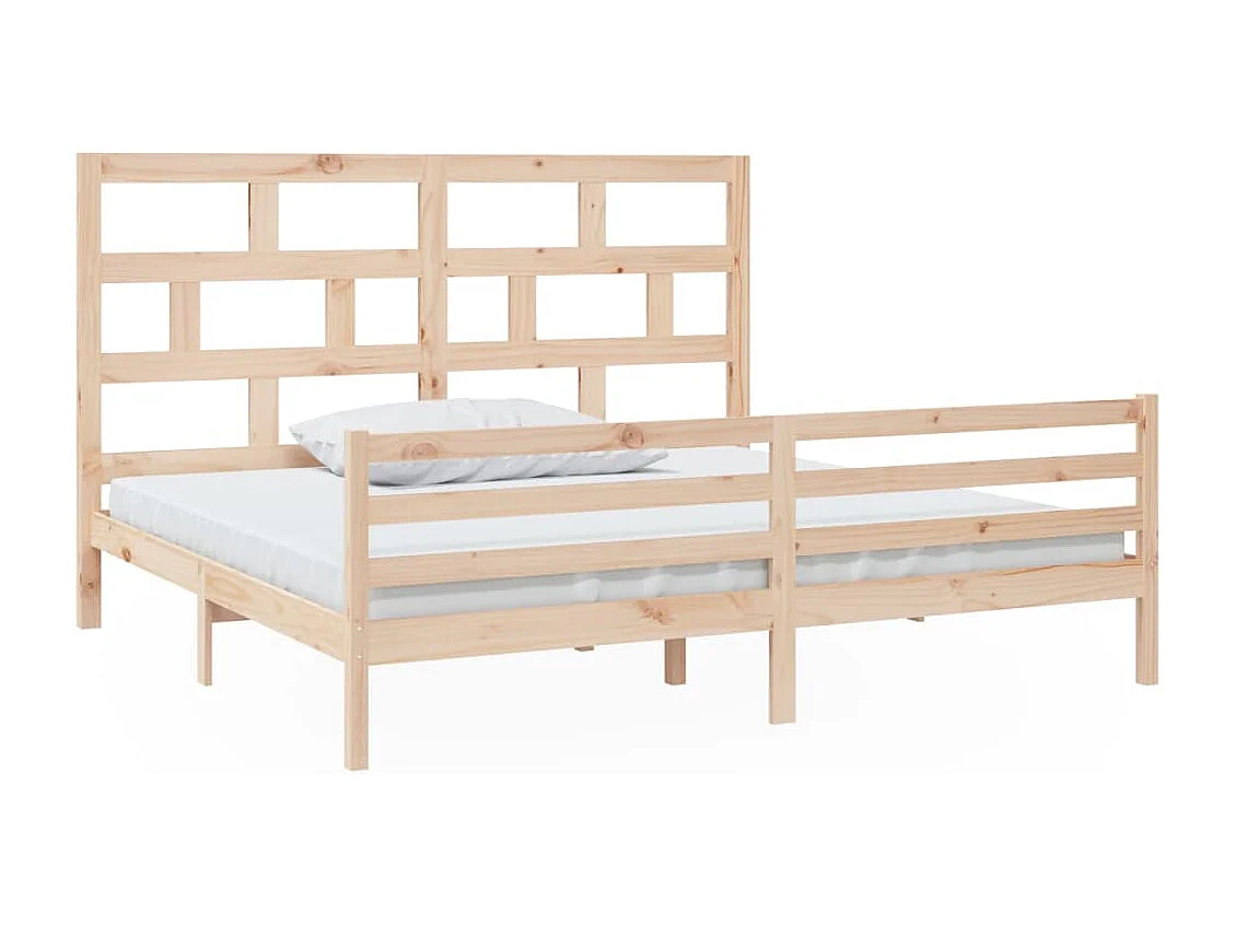 Estructura de cama sin colchón de madera maciza 200x200 cm