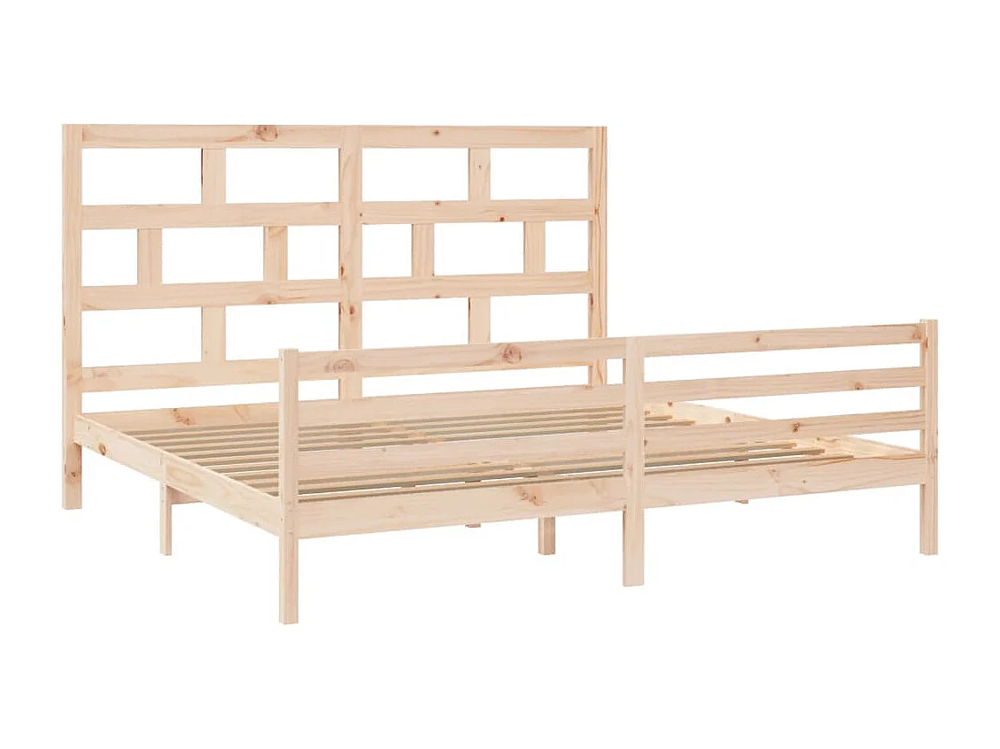 Estructura de cama sin colchón de madera maciza 200x200 cm