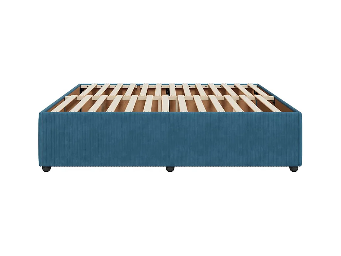 Struttura letto senza materasso blu 180x200 cm velluto