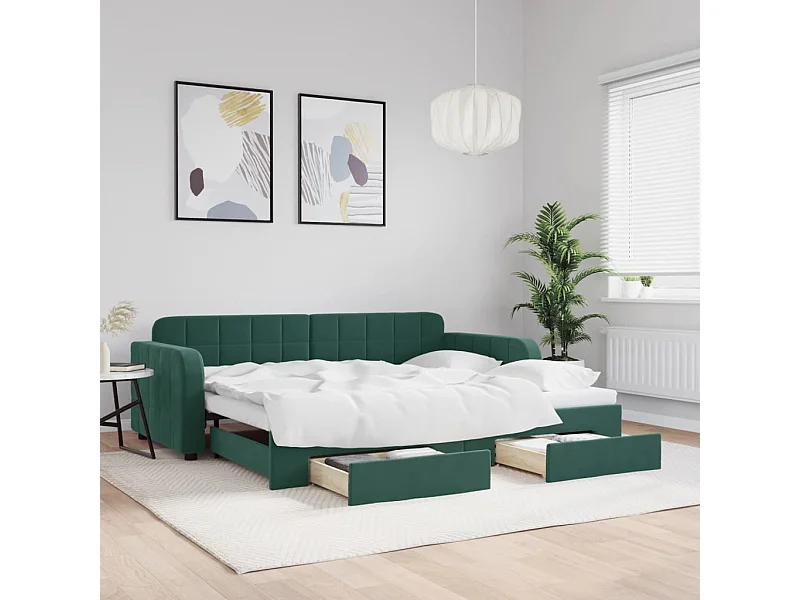 Dagbed met onderschuifbed en lades zonder matras 90x200 cm