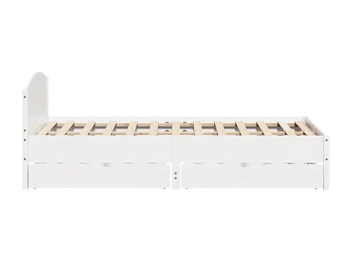 Struttura letto senza materasso bianco 150x200 cm in legno massello di pino
