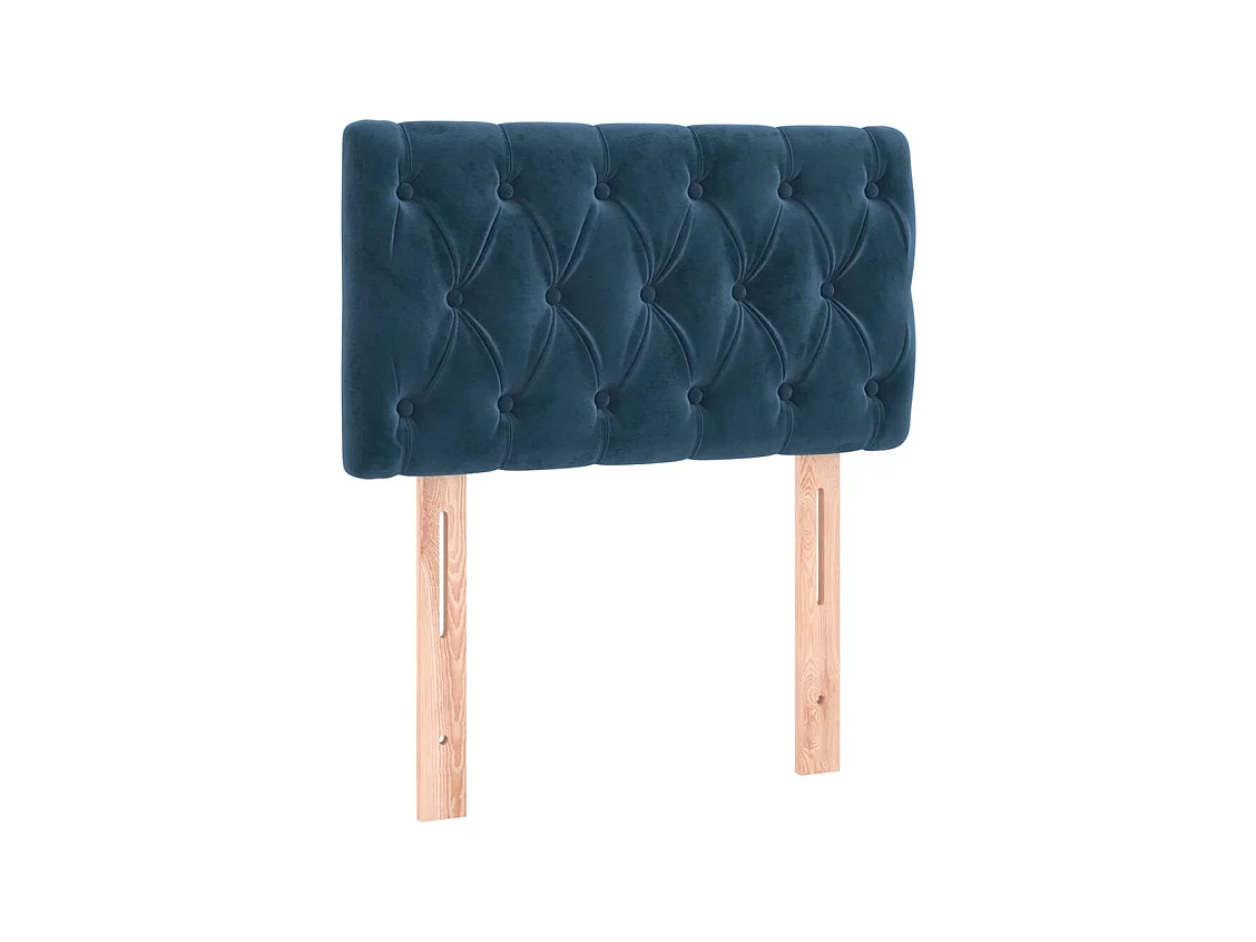 Donkerblauwe 80x200 cm fluwelen lattenbodem en matras