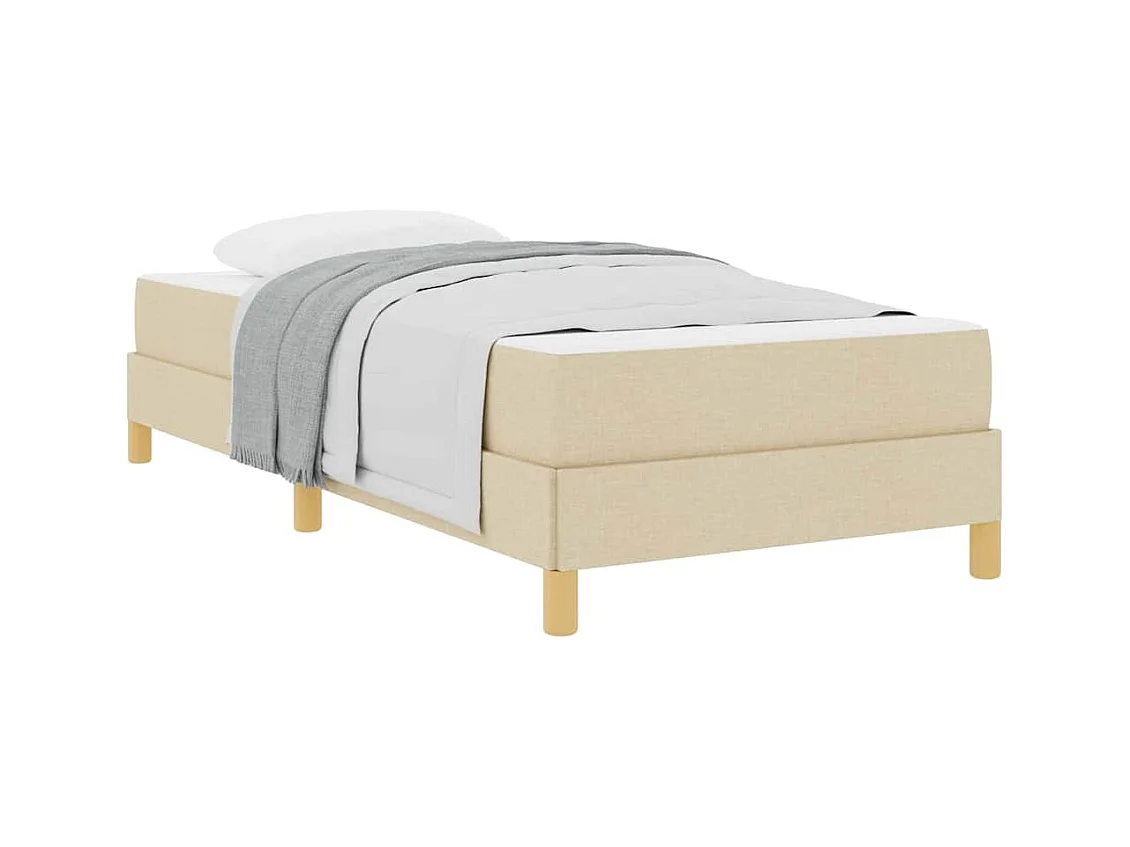 Letto a molle color crema e marrone 90 x 190 cm