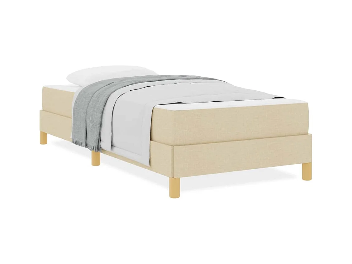 Letto a molle color crema e marrone 90 x 190 cm