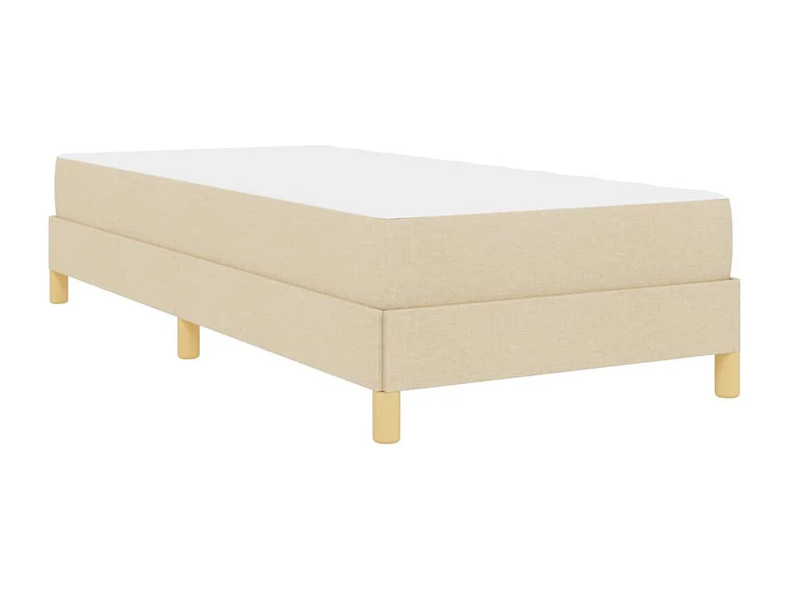 Creme- und braunes Boxspringbett 90 x 190 cm