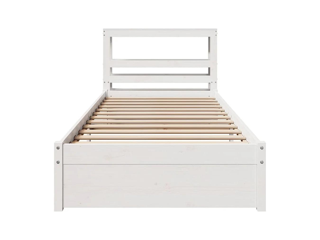 Bedframe met hoofdbord zonder matras wit 90x190 cm
