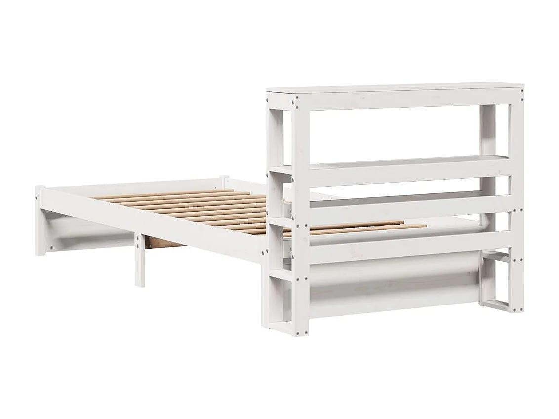 Bedframe met hoofdbord zonder matras wit 90x190 cm