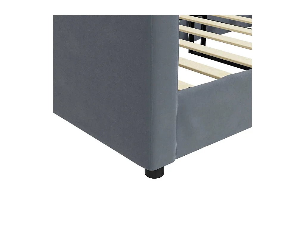 Donkergrijs slaapbank 90x190 cm fluweel