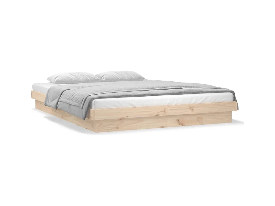 LED bedframe zonder matras massief hout