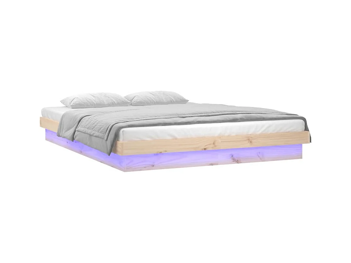 LED bedframe zonder matras massief hout