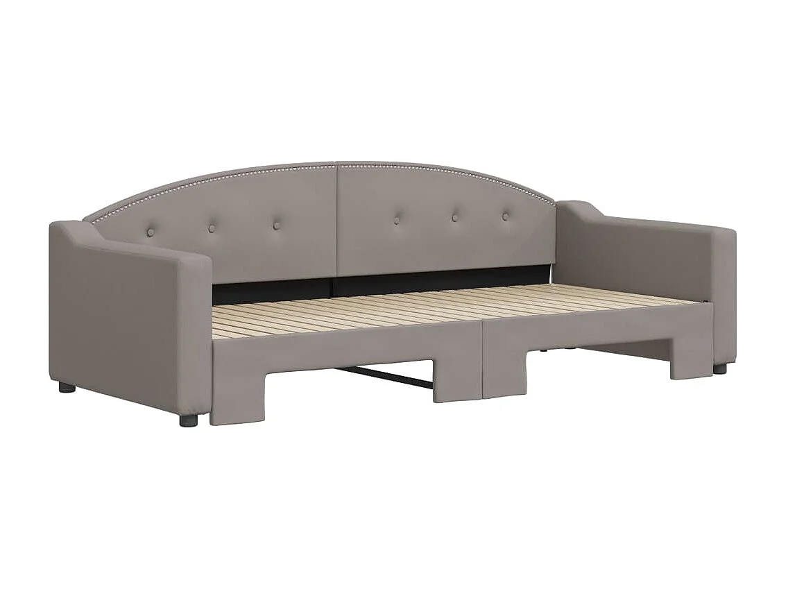 Cama de día con nido sin colchón color topo 90x200 cm