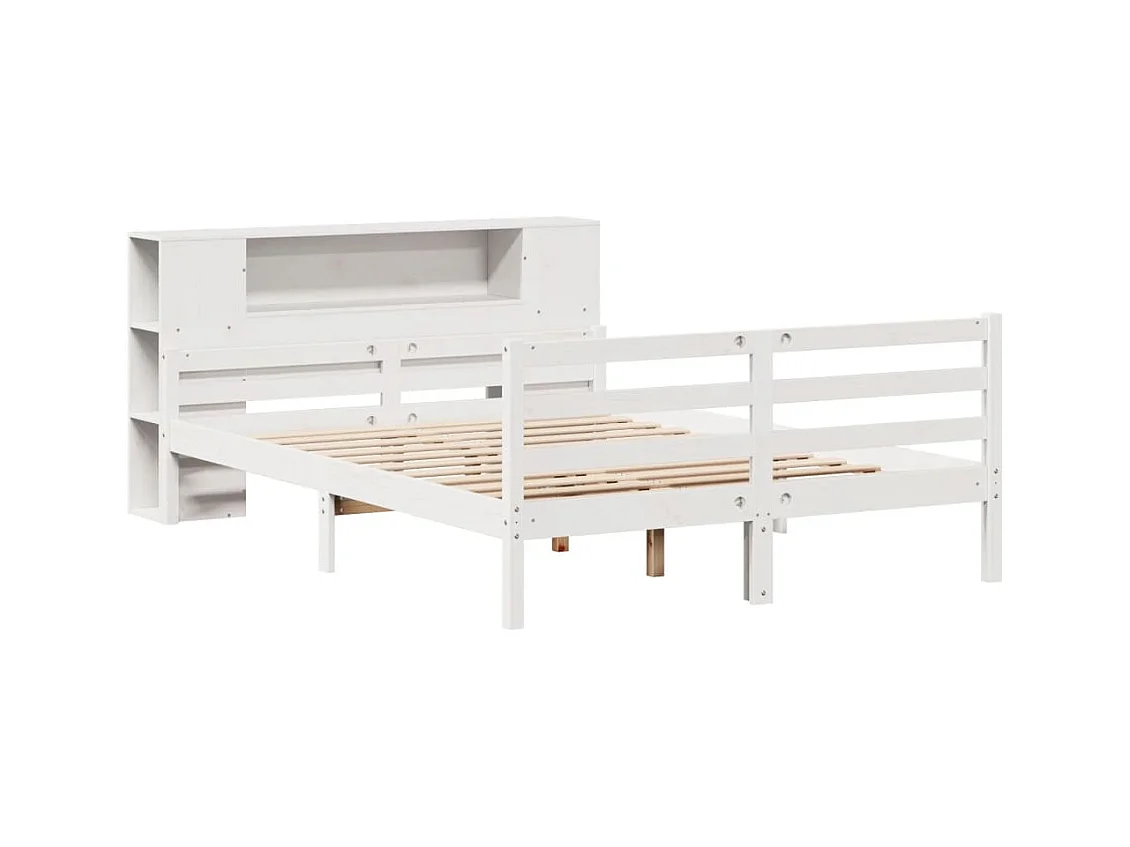 Wit boekenkastbed zonder matras 140x200 cm massief grenenhout