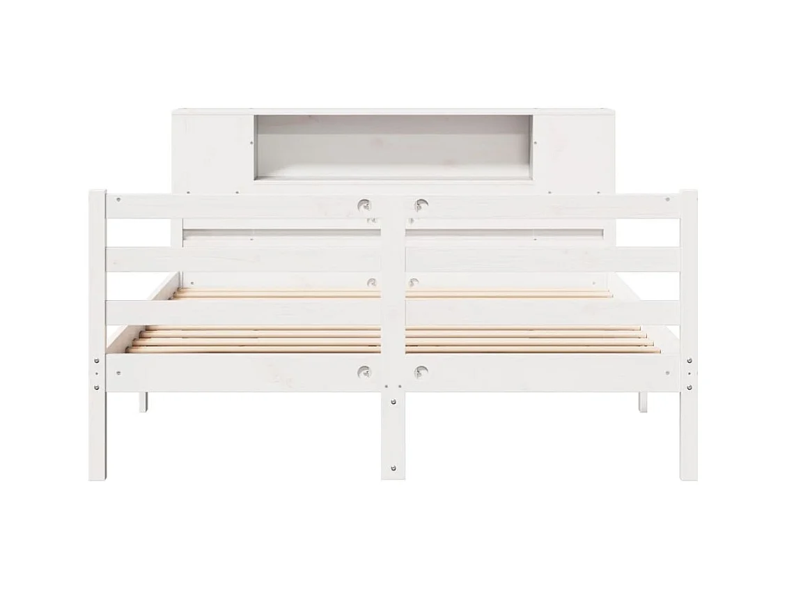 Wit boekenkastbed zonder matras 140x200 cm massief grenenhout