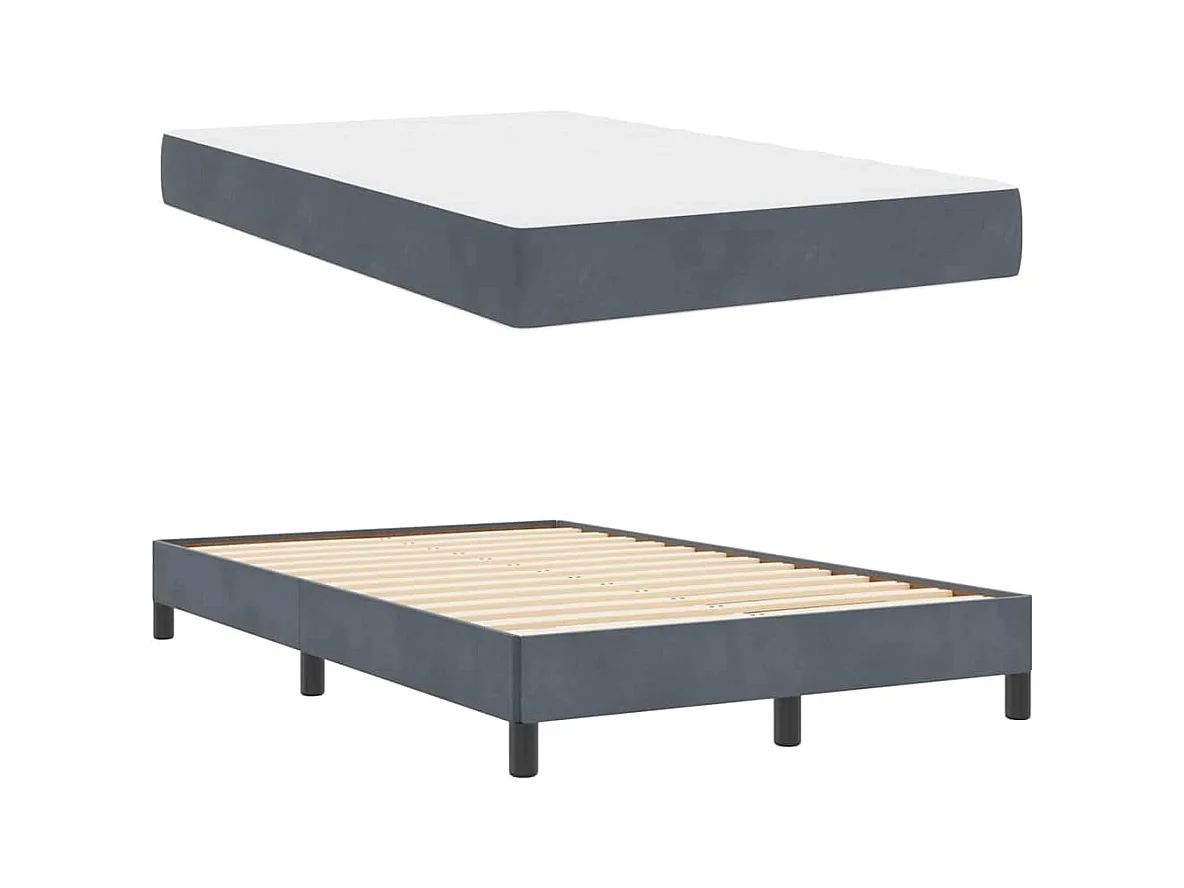 Boxspringbed met matras Donkergrijs 120 x 200 cm Fluweel