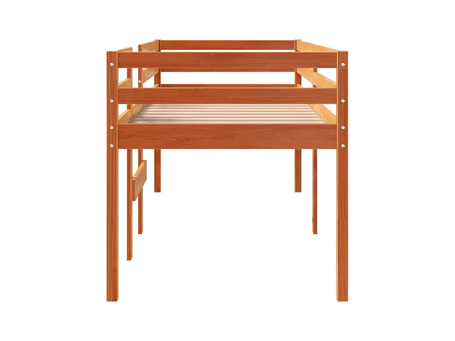 Hoogslaper zonder matras bruin gewaxt 90x200 cm massief hout