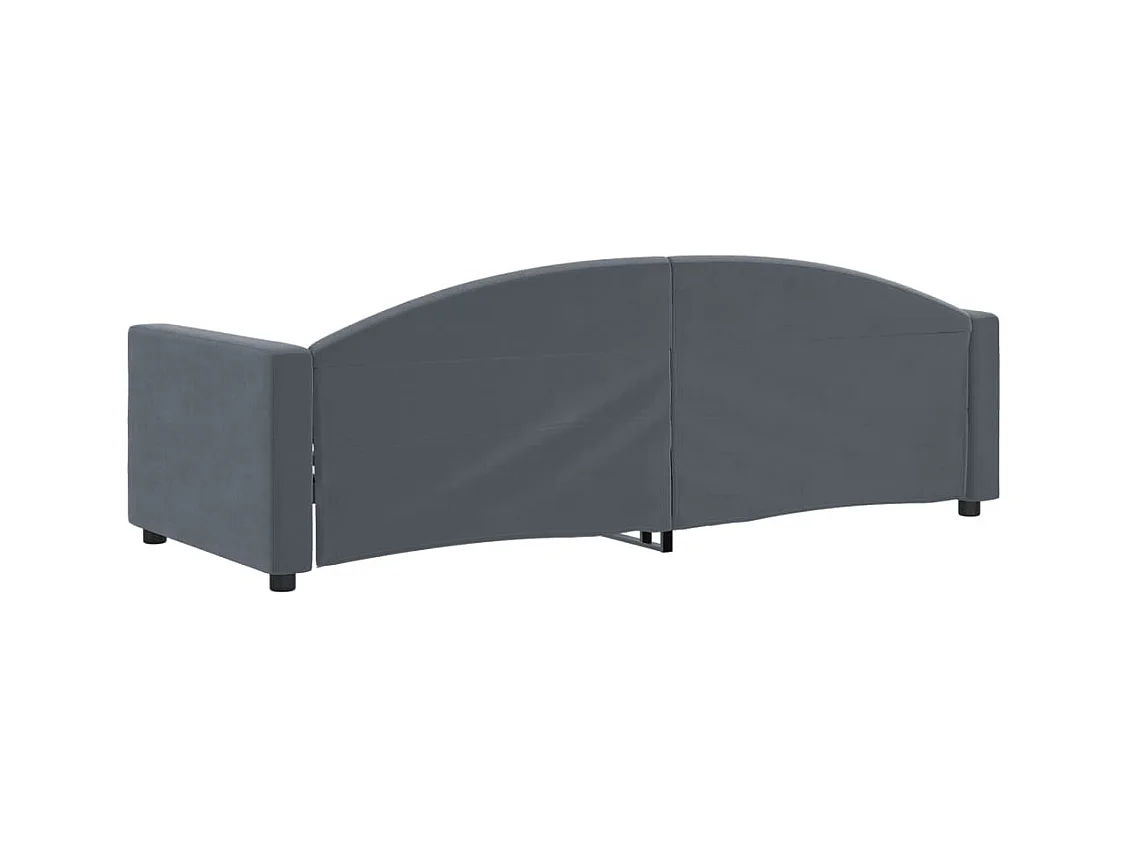 Donkergrijs slaapbank 80x200 cm fluweel