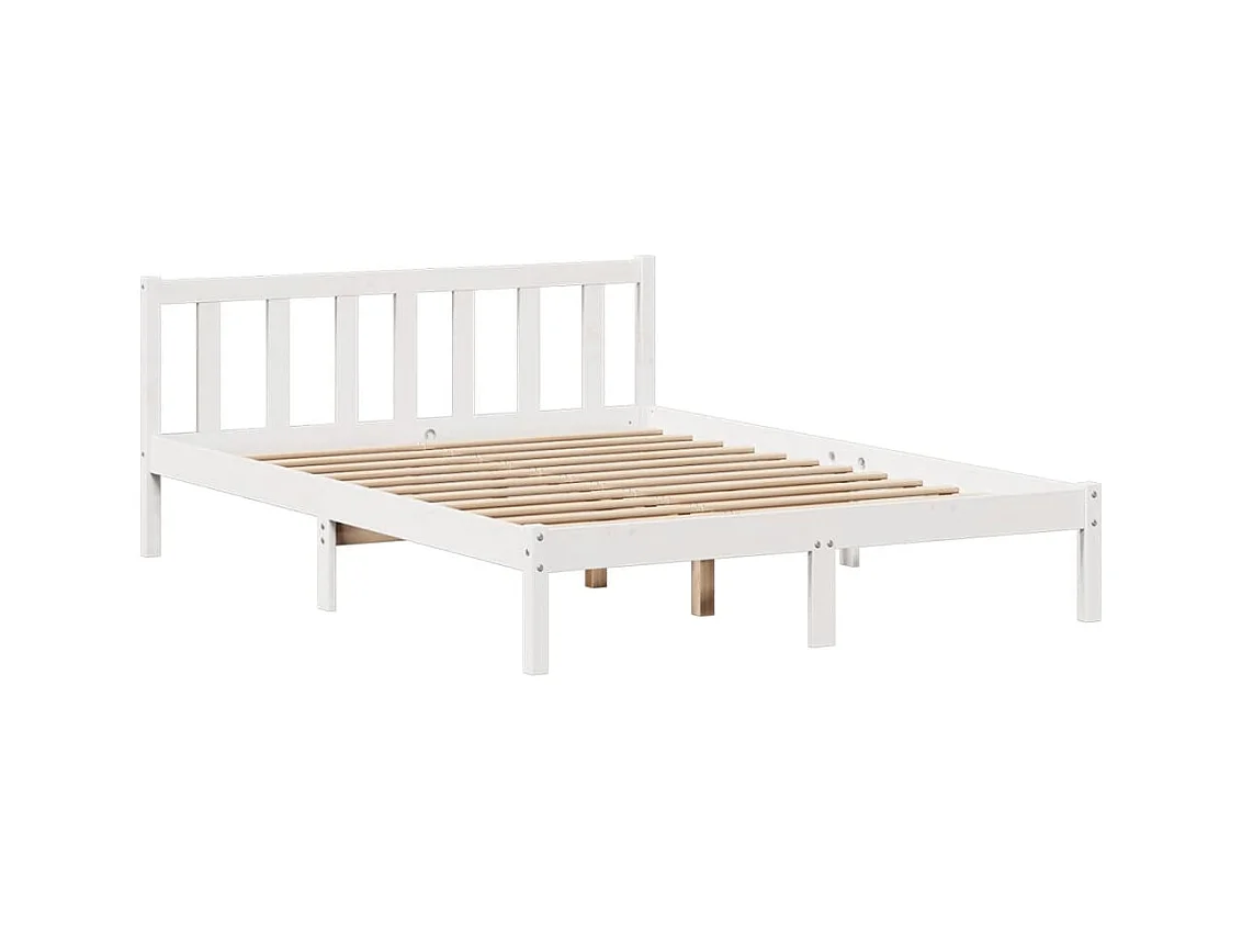 Bibliotheekbed zonder matras wit 140x190 cm massief grenenhout