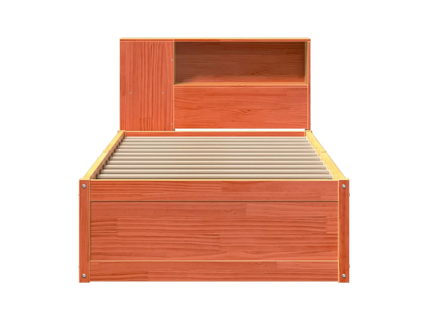 Bedframe zonder matras, bruine was, 100x200cm, massief grenenhout
