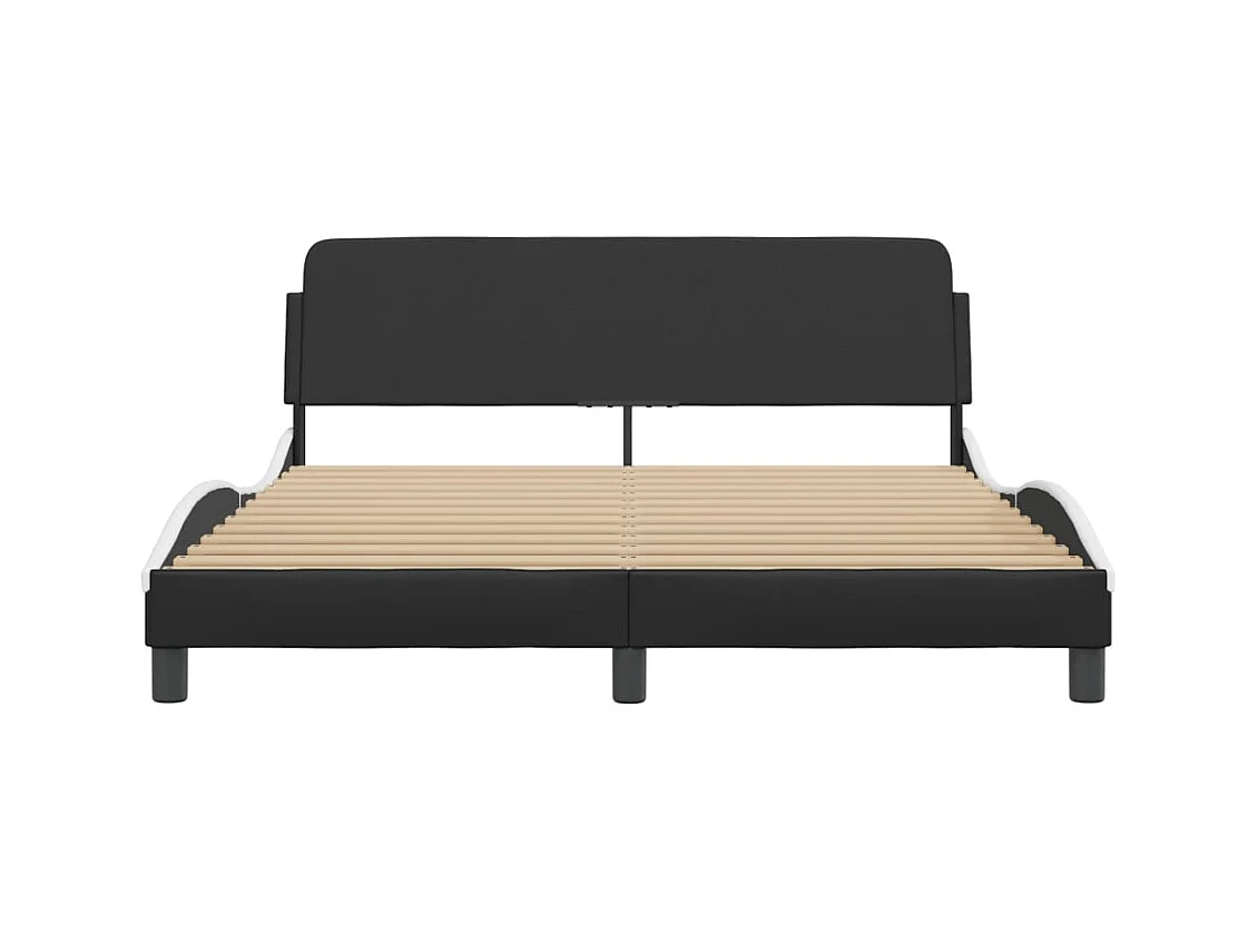 Struttura letto senza materasso nero e bianco 160x200 cm in similpelle