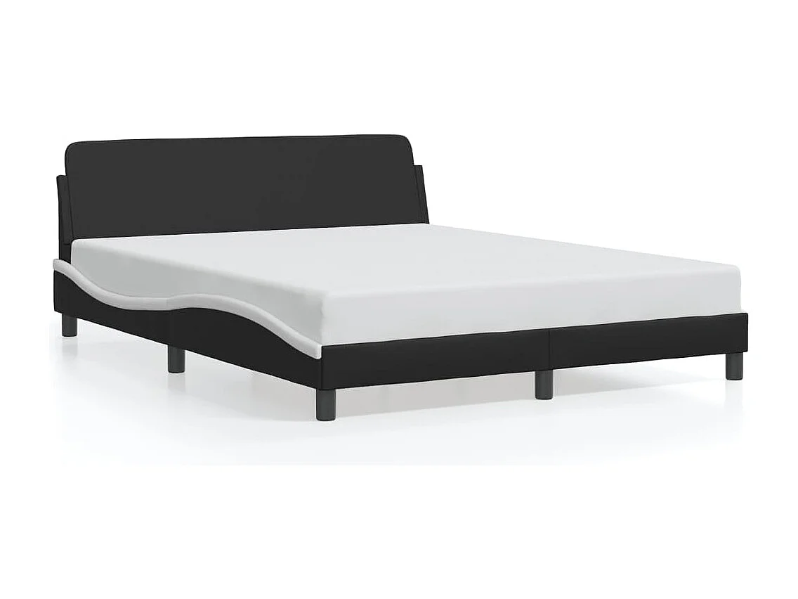 Struttura letto senza materasso nero e bianco 160x200 cm in similpelle