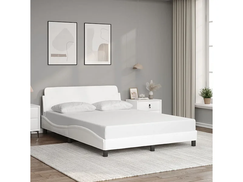 Bedframe zonder witte matras 140x190 cm soortgelijk leer