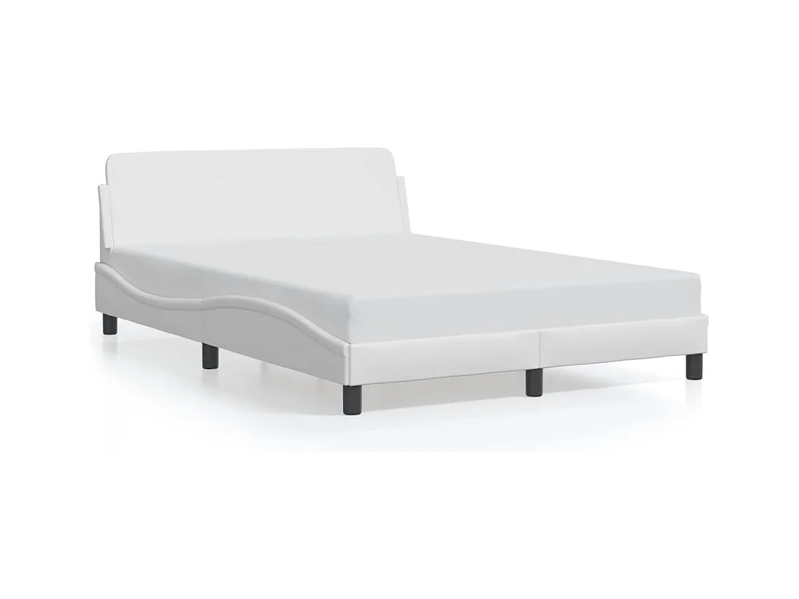Estructura de cama sin colchón blanco 140x190 cm símil piel