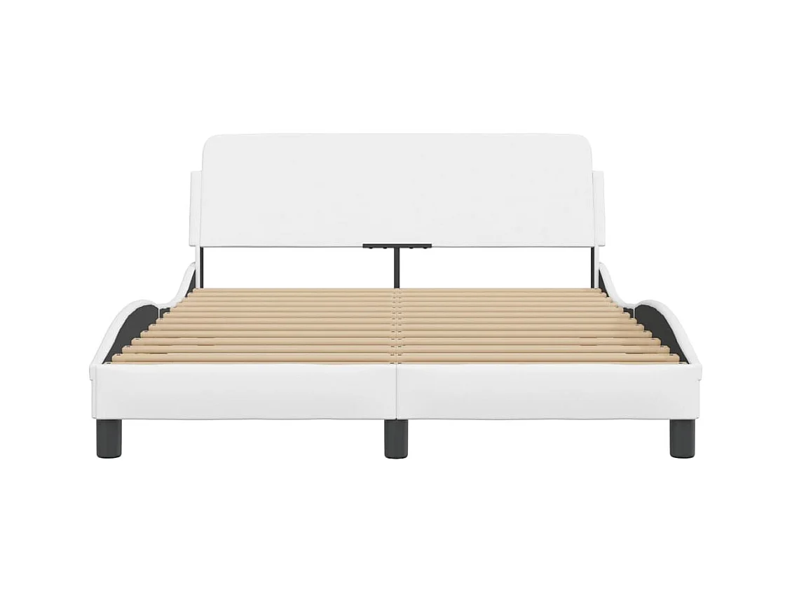 Estructura de cama sin colchón blanco 140x190 cm símil piel