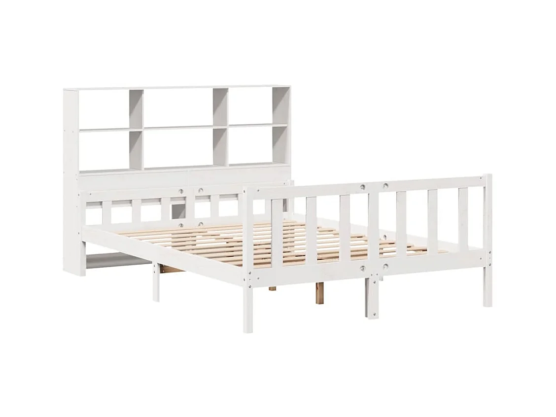 Weißes Regalbett ohne Matratze 160x200 cm Massivholz Kiefer