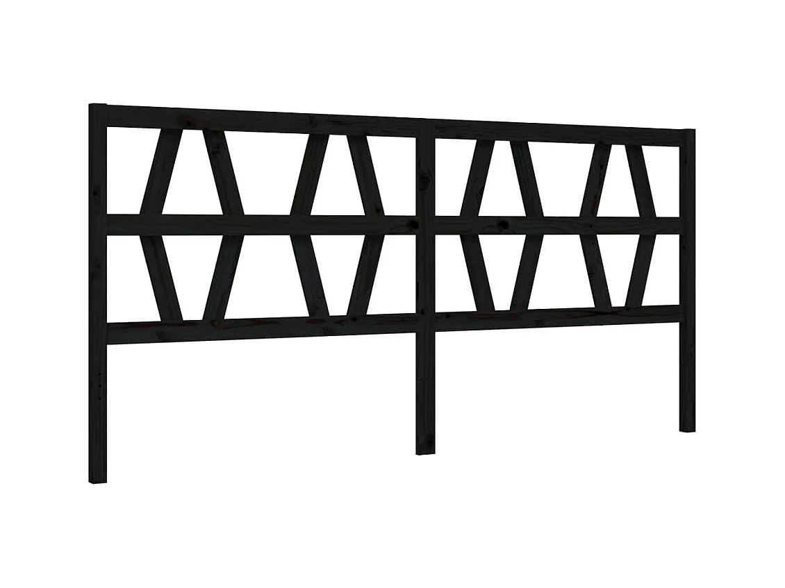 Struttura letto senza materasso nero 200x200 cm in legno massello di pino