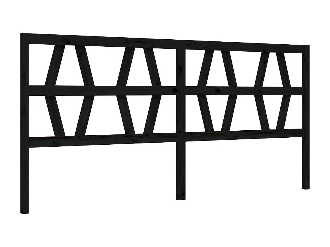 Cadre de lit sans matelas noir 200x200 cm bois massif de pin