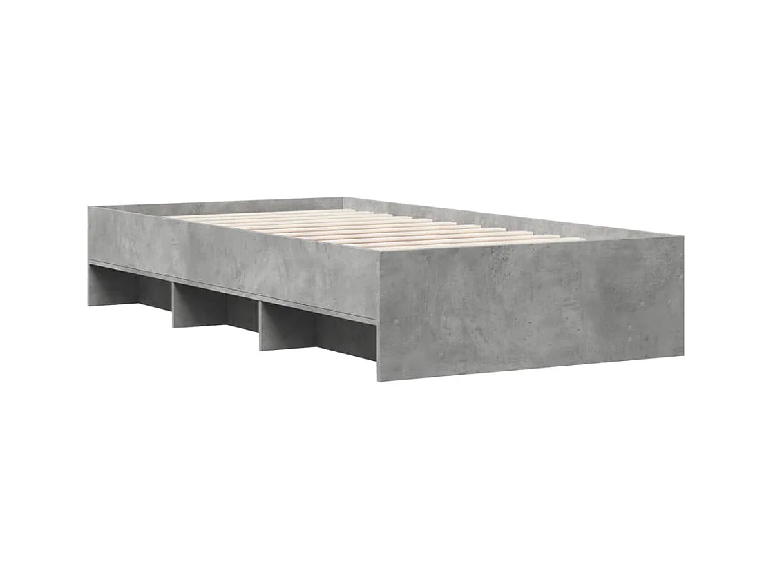 Betongrijs bedframe zonder matras 90x200cm bewerkt hout